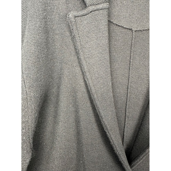 J. Crew Black Knit Blazer Jacket Cardigan Size L Cotton Merino Wool Old Money - Picture 9 of 10